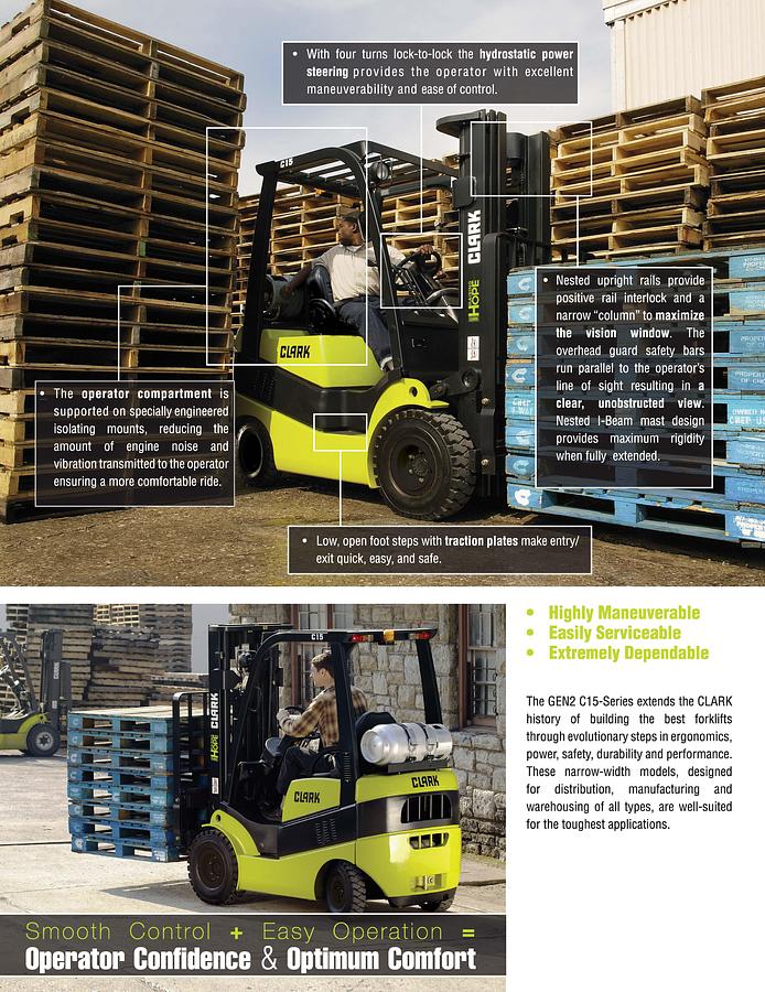 Clark C15 IC-Pneumatic LPG 3000lbs Capacity