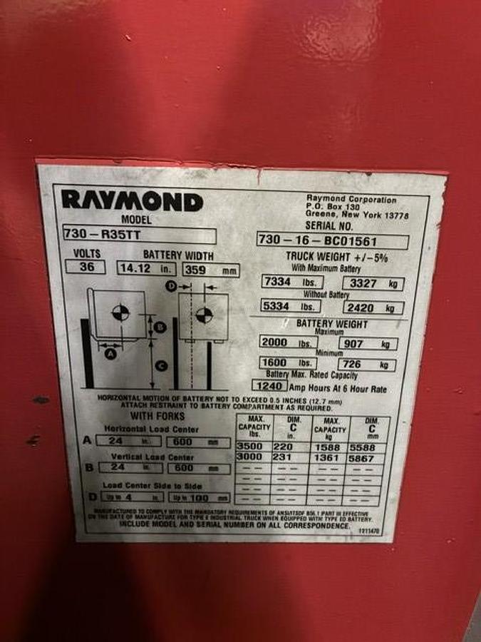Used 2016 Raymond 730-R35TT