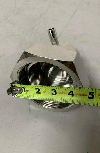 Used Stainless Steel Sample Valve w/ 1/2" to 4" Threaded Fitting