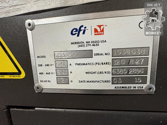 Used 2015 EFI VUTEk GS3250 Pro