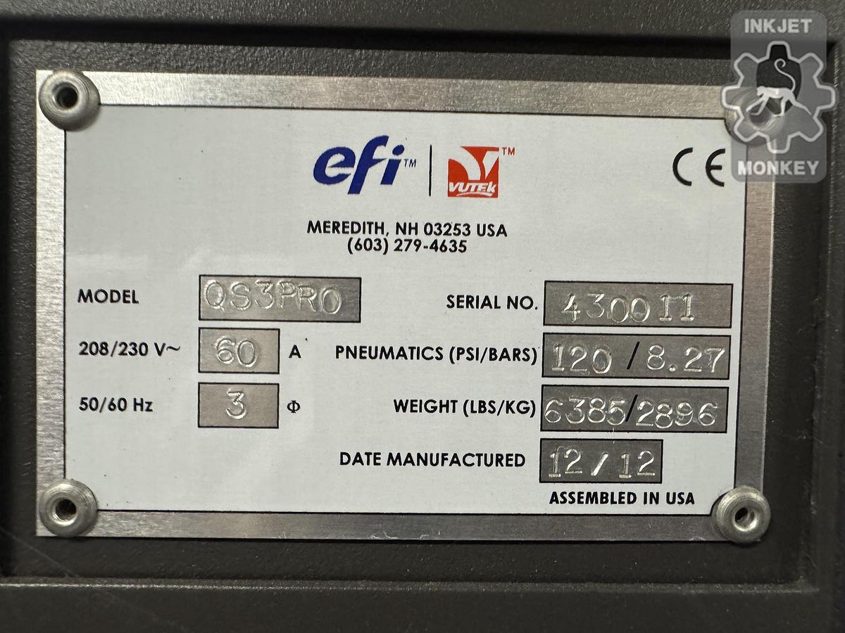 Used 2012 EFI VUTEk QS3 Pro