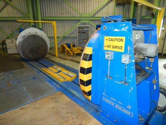 Used 150" VOITH SULZER ROLL WRAPPER 40 RPH 60" MAX DIAMETER
