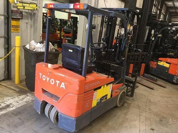 Refurbished SOLD – 2015 Toyota 7FBEU20 | Electric Forklift | 240" Quad Mast | CSA Certified | Brampton Deployment Completed