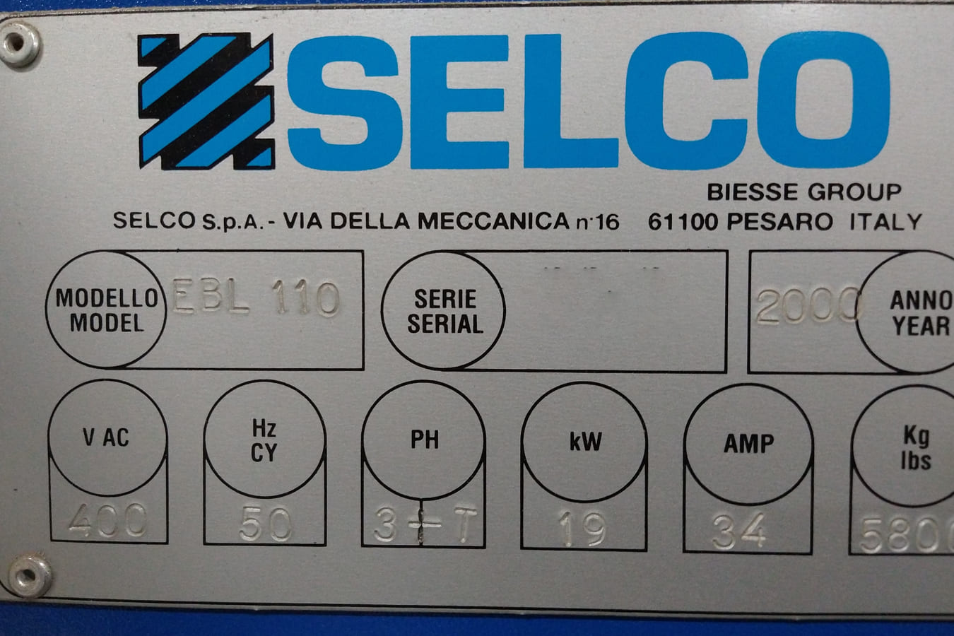 Used SELCO EB 110 L - 2000