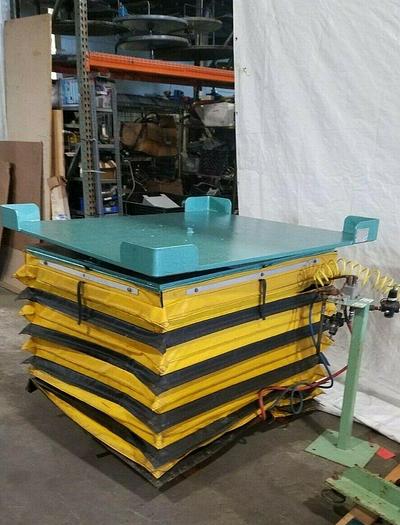 Used Knight 4000 Lb. Lift Pneumatic Air Lift Turn Table Pallet Coil Lifting Scissor