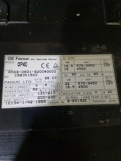 Used GE Fanuc A06B-0831-B200#3000, C987K1500