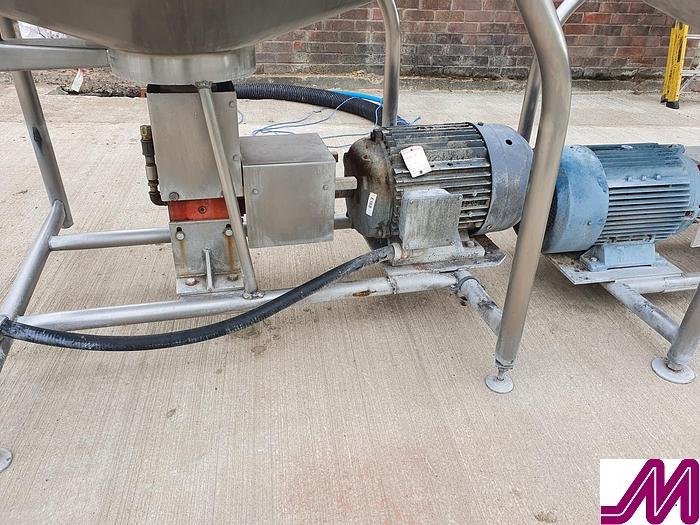 Used Stainless Steel Mix Tank with Bottom Entry High Shear Mixer
