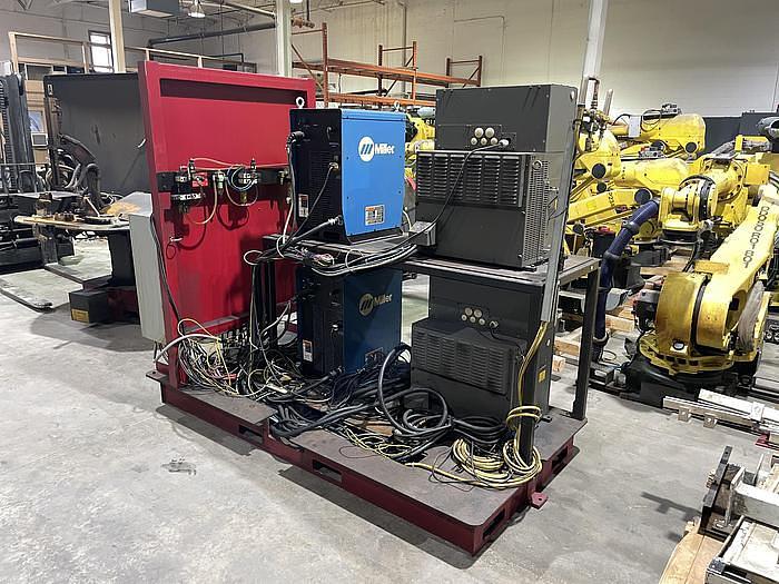 Used Genesis Systems Group Fanuc Arc Mate 100iC Dual Arm Weld Cell with 60" Diameter Index Table R30iA Controller YR. 2012