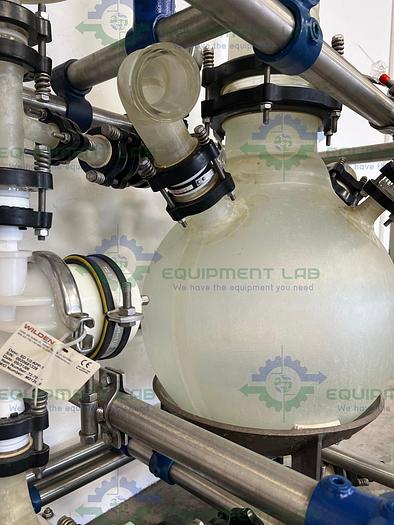 Used QVF 50 Liter Glass Reactor / Mobile Gas Scrubber w/ Coil Condenser