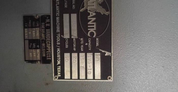 Used 175 ton Atlantic hydraulic press brake