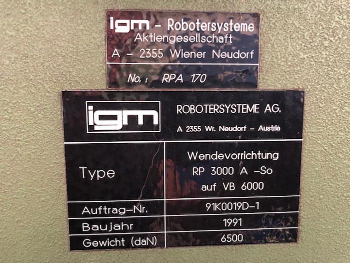 Gebraucht IGM Wendevorrichtung Schweissmanipulator RP 3000 A-So auf VB 6000