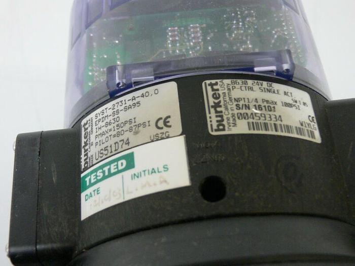 Used BURKERT 149333 2731-A-40.0 PILOT 5.5-7BAR PNEUMATIC ACTUATOR