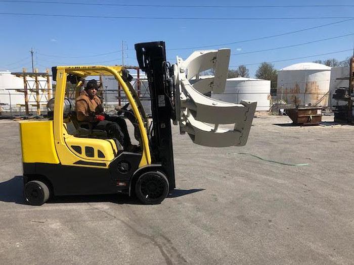 Used 12,000 POUND HYSTER MODEL S120FTPRS ROLL CLAMP FORKLIFT MFG. 2016