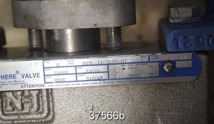 Used Jamesbury 8" Hand Operated Butterfly Valve, 815L-11-3600 MT #37566