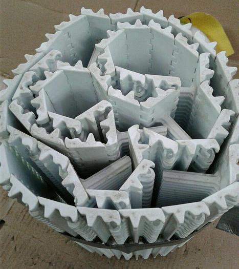 Used Flighted PLASTIC CONVEYOR BELT 12"x 4.41 feet