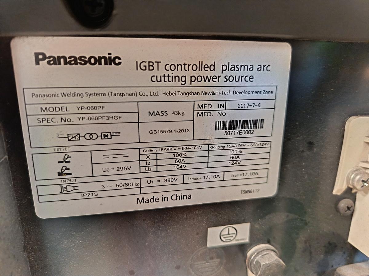Used Panasonic heavy duty plasma cutting and gouching machine