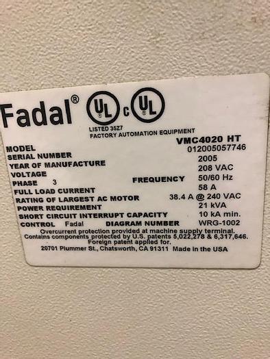 Used 2005 Fadal VMC-4020HT