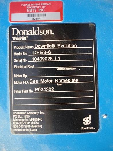 Used Dust Collector, Baghouse, 1,524 SF, Donaldson Torit, DFE3-6, #S741475