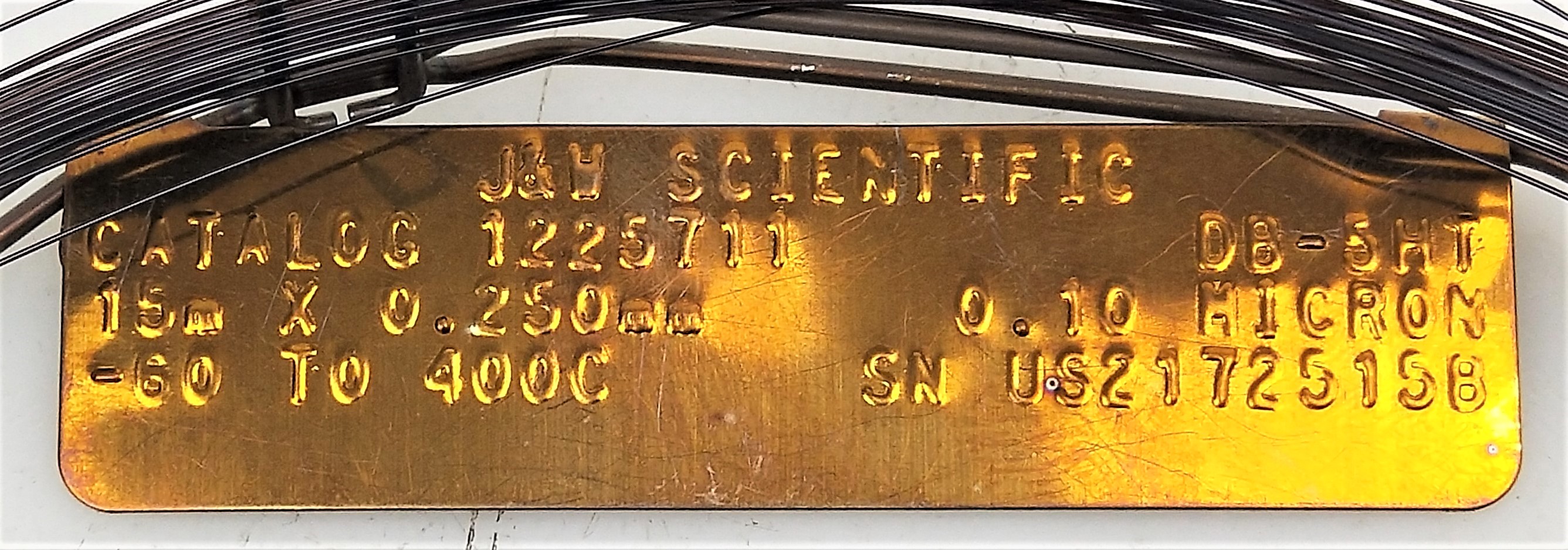 Used J&W DB-5HT (122-5711) Capillary Column - 15M x 0.25mm x 0.10µm