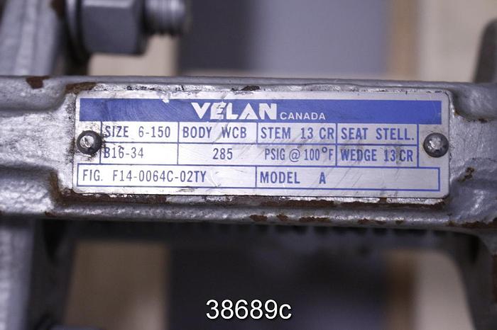 Used Velan A 6" Gate Valve. 13" CR Stem, Seat Stell, Wedge 13 CR #38689