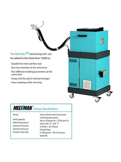 Used Qty (3) Moldman Low Pressure Molding Machines (1) 8200 & (2) 8000's.  TESTED