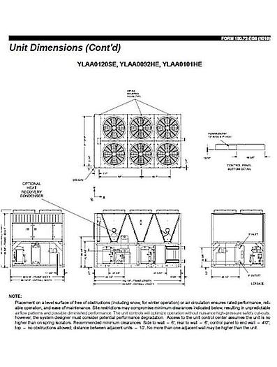 NEW! 2023 YORK 120ton Air Cooled Chiller 208V YLAA0120SE17PC Coated Coils Avail.  12/19/23