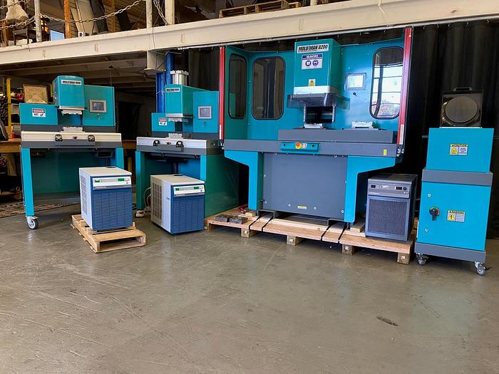 Used Qty (3) Moldman Low Pressure Molding Machines (1) 8200 & (2) 8000's.  TESTED