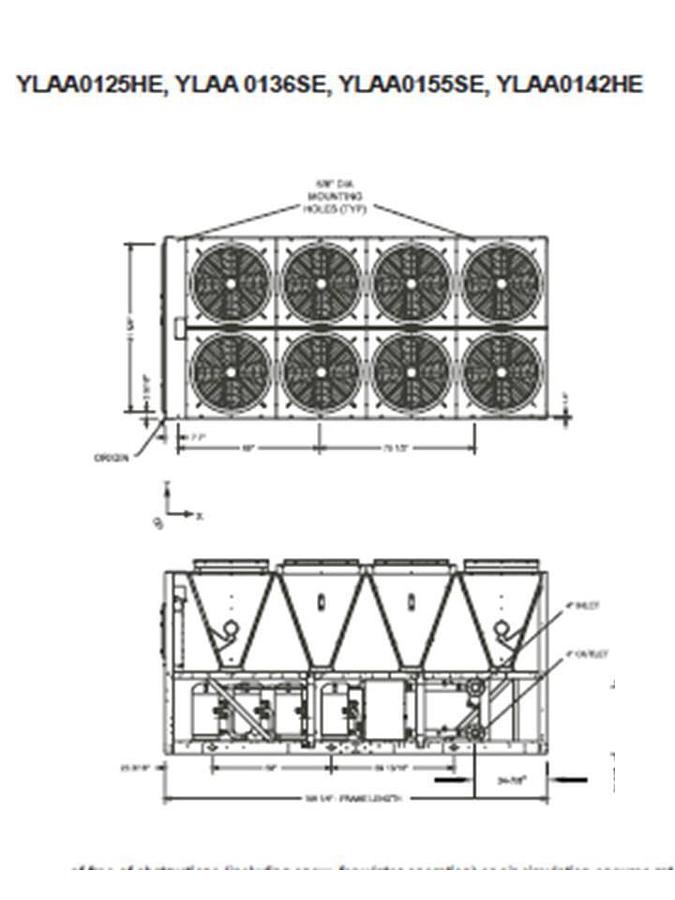 New 2025 YORK 150 ton Air Cooled Chiller YLAA-0155SJ46VSD  R-454B 460V In-Stock