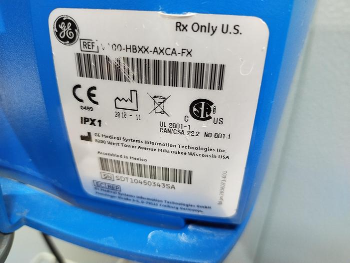 Gebraucht GE Carescape V100 Vitalparameter-Patientenmonitor auf Dinamap Rollstand #8069