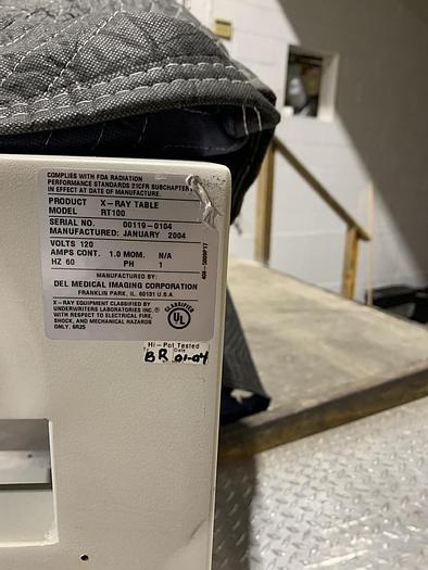 Used Del Medical 4-Way Float Top X-Ray Table RT100