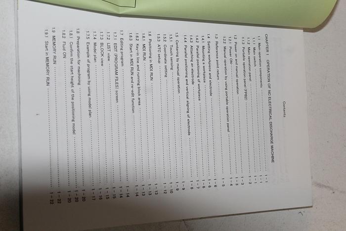 Parts Only Makino Instruction Manual Sinker EDM MGH Generator Model Plan (B5)