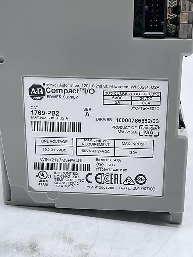 Used A-B Allen Bradley 1769-PB2 Ser A