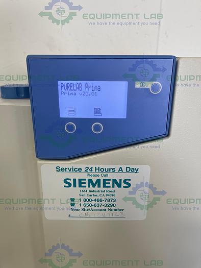 Used Elga  PR015BPM1 Purelab Prima 15 Water Purification System w/ 25L Elga LA611 Tank