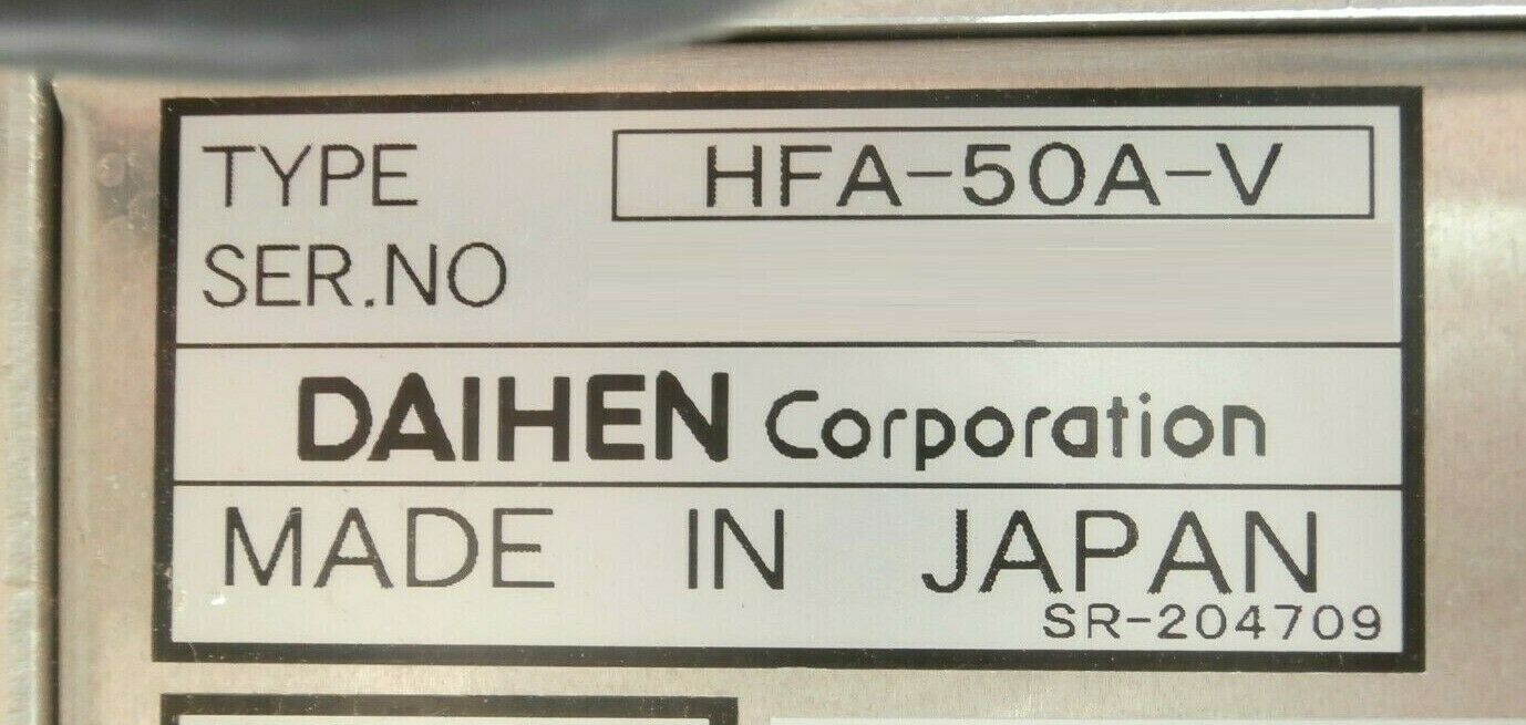 Used DAIHEN AGA-50B2-V RF Generator DGP-120A2-V TEL 3D80-001479-V2 Tested Working