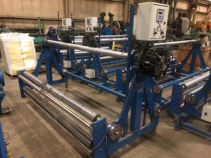Used 80" DOUBLE E SHAFTED UNWIND STANDS W/ TENSION CONTROLS MFG. 2013