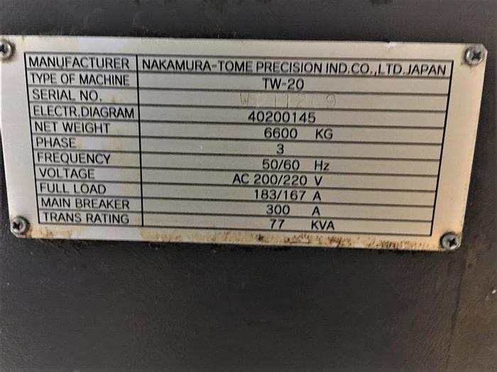 Used 2008 Nakamura Tome TW-20MM