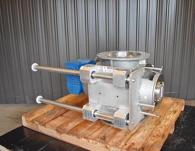 Used USED ROTARY AIR LOCK VALVE, 14'' X 14'', STAINLESS STEEL, UNUSED