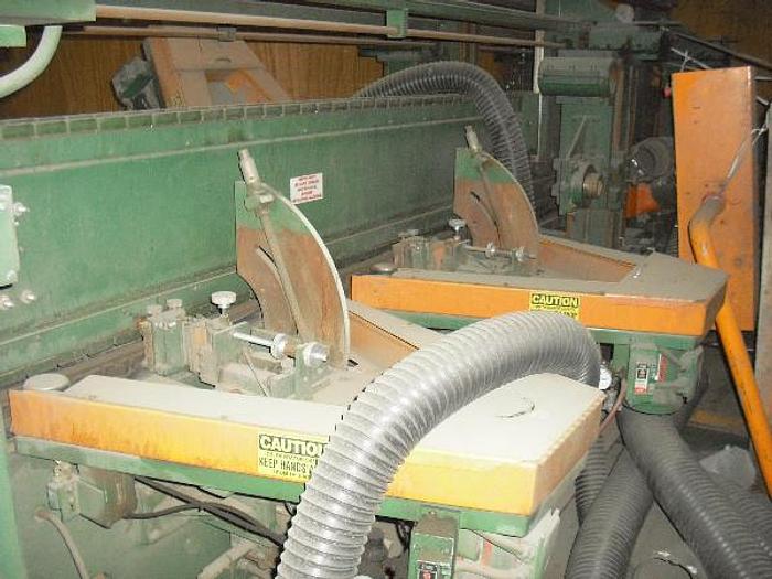 Used FLETCHER FM-200 DOUBLE-END FEED-THRU TRIM, SHAPE, AND SAND MACHINE