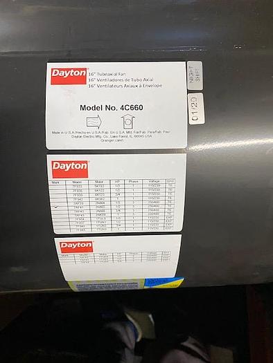 Used Dayton 4C660, 16" Tubeaxial Fan