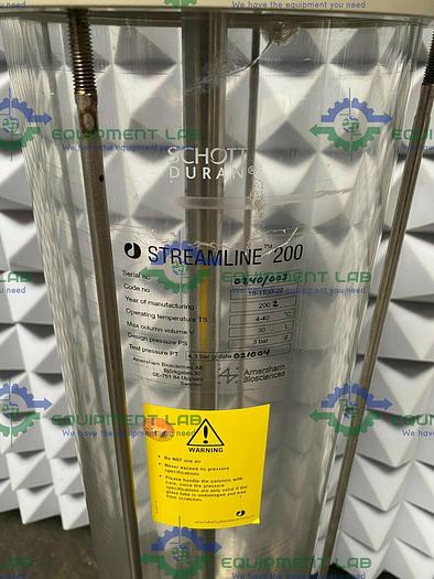 Used Amersham 18-1100-22 Streamline 200 Chromatography Column 30L w/ 1" Sanitary Fittings
