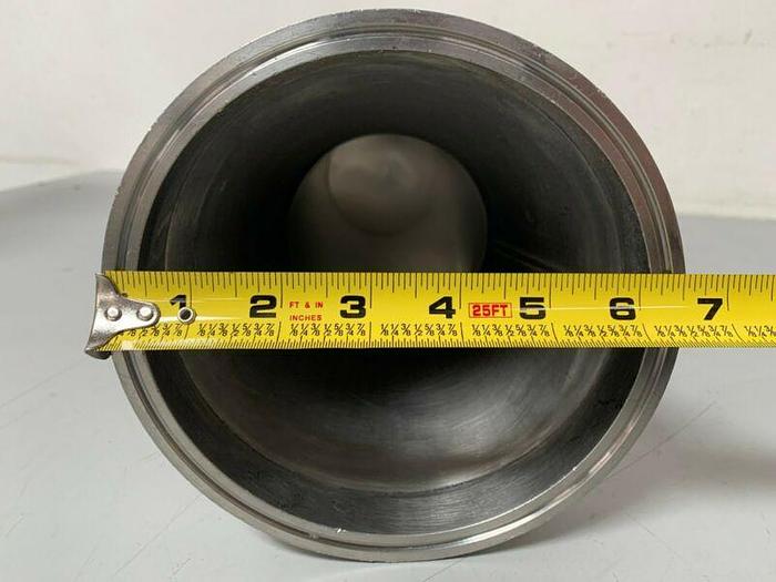 Used Stainless Steel 90 Degree Reducer w/ Sanitary Fittings 4.5" to 6.5"