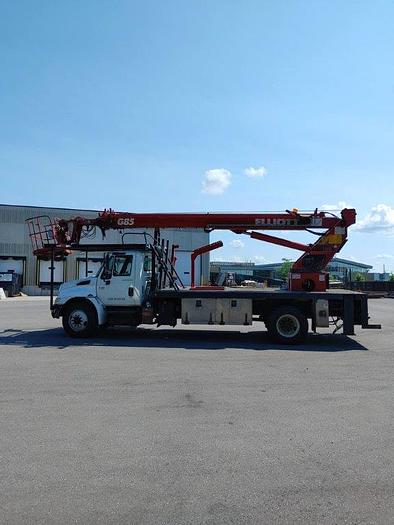 Used Elliott G85R Sign Crane on a 2007 International 4300 Flat Bed Truck - M28079