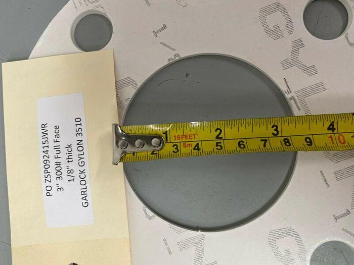 Used Lot of 2 - Garlock Gylon 3510 1/8" Thick Gasket w/ 3.5" ID & 8.5" OD