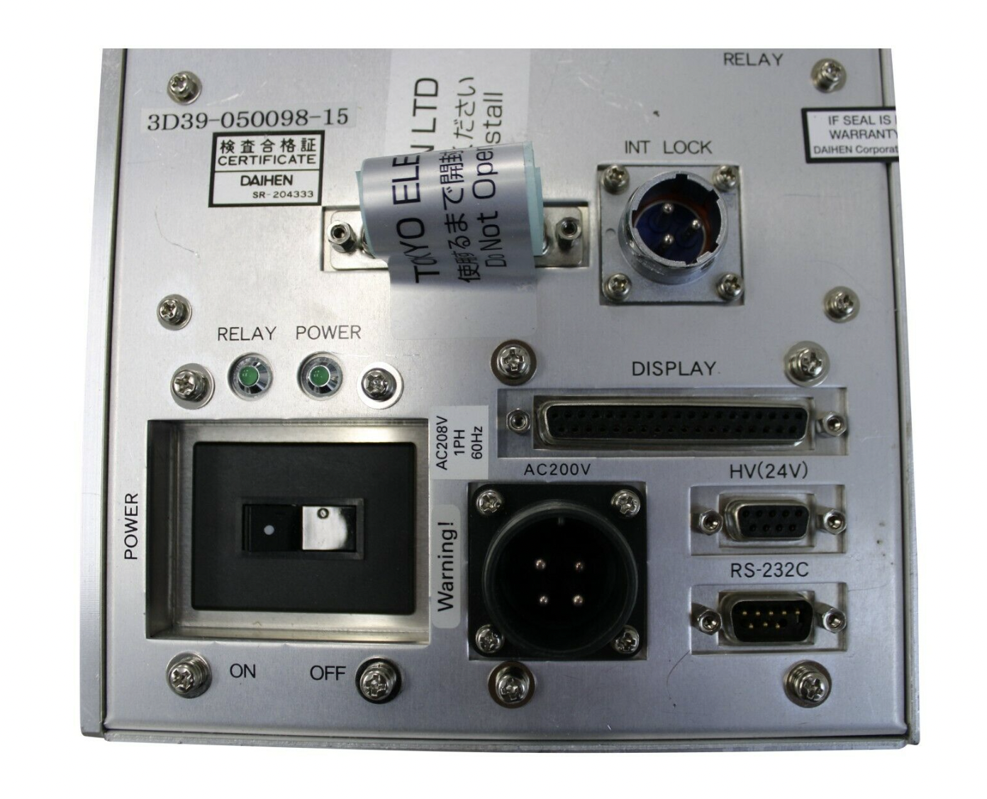 Used TEL DAIHEN WMN-50H6 3D39-050098-153K CONTROLLER MATCHING RF