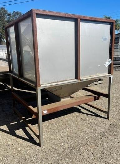 Used 60" x 60" x 60" Stainless Steel Hopper Tank with Slide Gate
