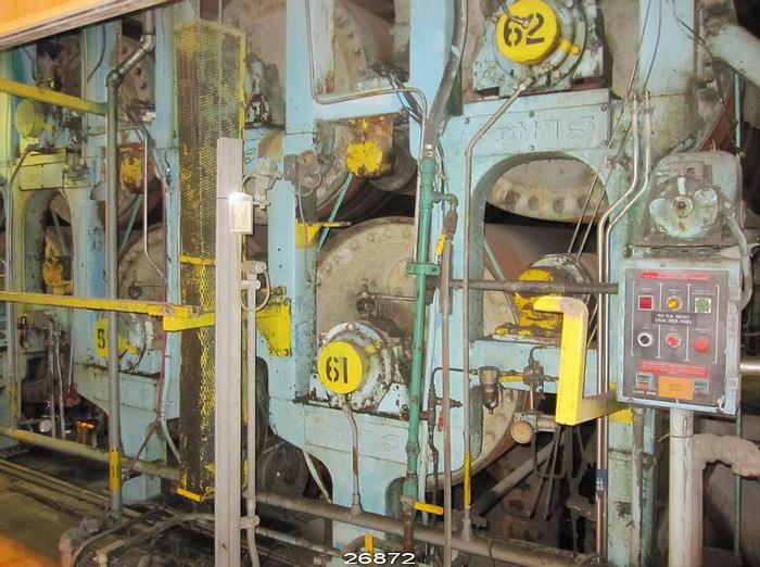 Used Sandy Hill  Complete Dryer Section, 62 Dryers, 48" Diameter. 48X150" Face. Rated For 75 Psi. 1250 Fpm #26872