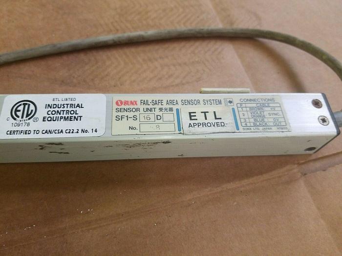 Used SunX Fail-Safe Area Sensor System SF1-S16D Safety Light Curtains