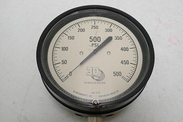 Used 3D Instruments 25504-27B51 0-500 PSI Pressure Gauge