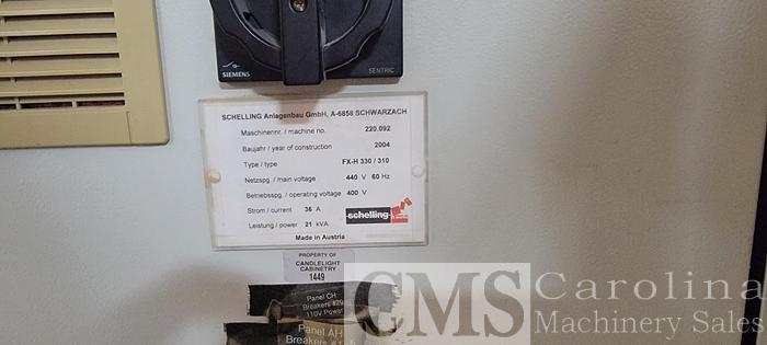 Used 2004 Schelling FX-H 33-/310 Front Loading Panel Saw