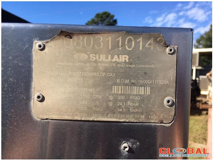 Used Item 0763 : 2008 Sullair 900XHH / 1150 XH Air Compressor 500 PSI